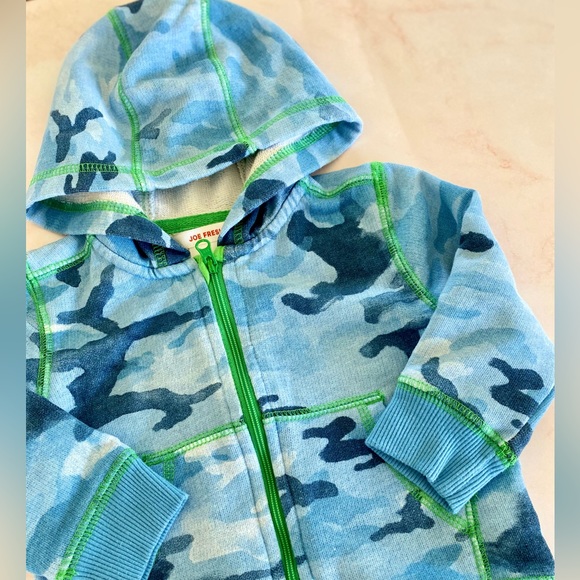 Joe Fresh Blue Watercolour Camo Print Hoodie | 6-12 Months - Picture 2 of 5